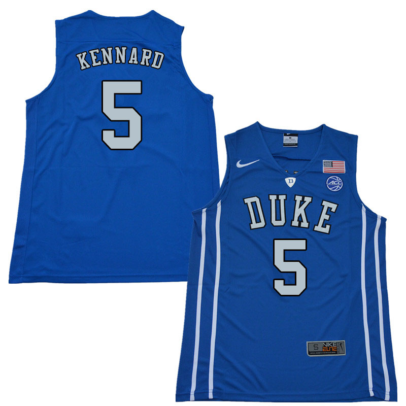 2018 Men #5 Luke Kennard Duke Blue Devils College Basketball Jerseys Sale-Blue - Click Image to Close